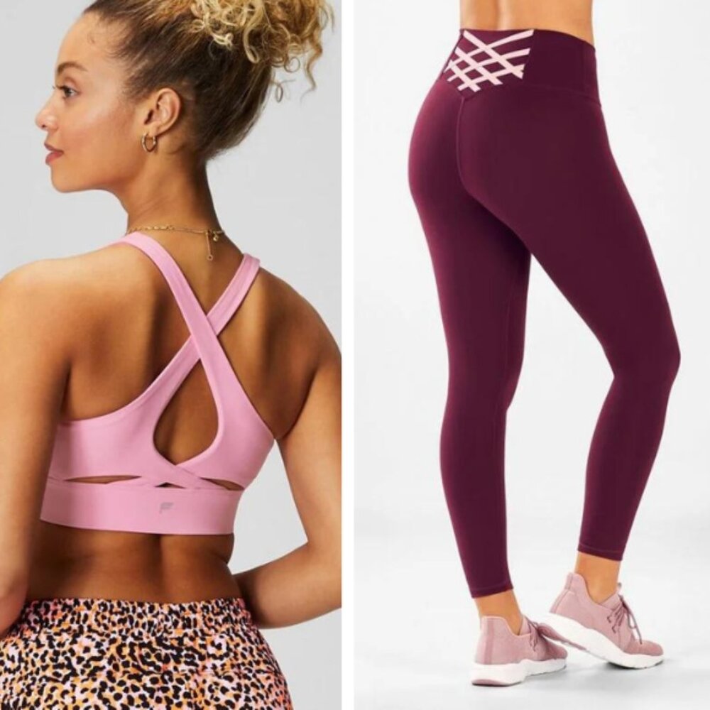 Fabletics Boost PowerHold 7/8 Leggings Leggings No-Bounce Sports Bra Set